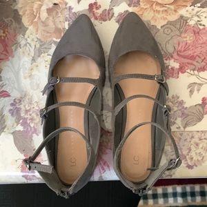LC by Lauren condrad suede back zip grey flats
